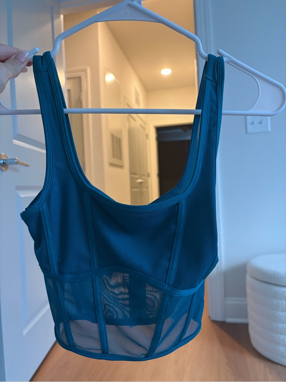 Garage Teal Mesh Longline Bralette